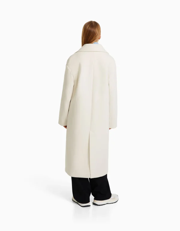 Abrigo largo hombro caído-BERSHKA Best Sale