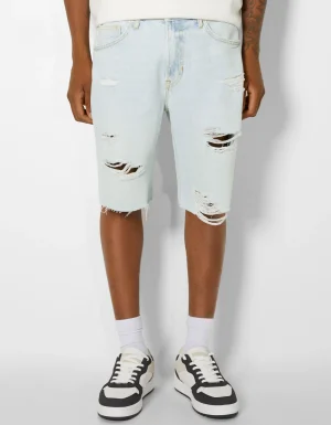 Bermuda denim rotos-BERSHKA New