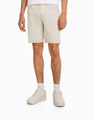 Bermuda denim super skinny roll up-BERSHKA Best Sale