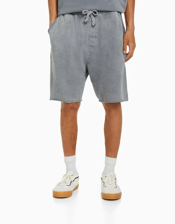 Bermuda felpa efecto lavado-BERSHKA Flash Sale