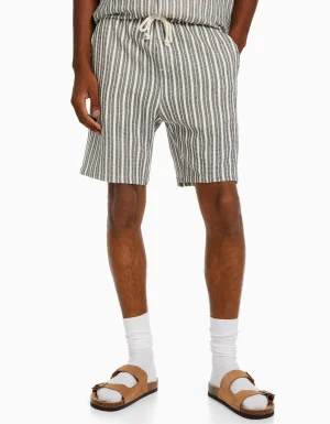 Bermuda jogger rústica rayas-BERSHKA Fashion