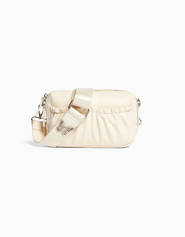 Bolso bandolera efecto piel detalle mariposa-BERSHKA Discount