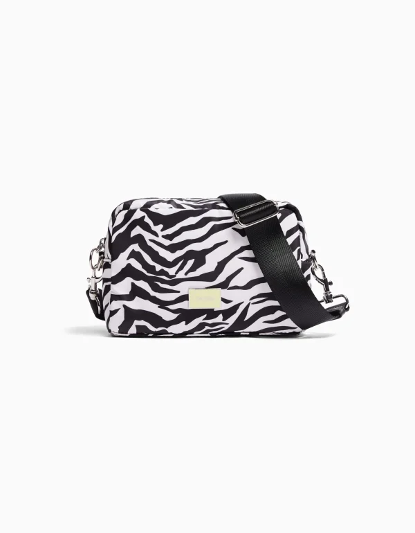 Bolso bandolera print cebra-BERSHKA Hot