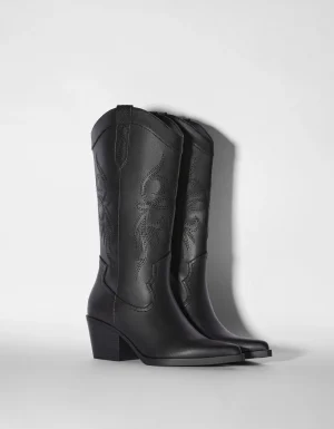 Botas cowboy tacón-BERSHKA Best Sale