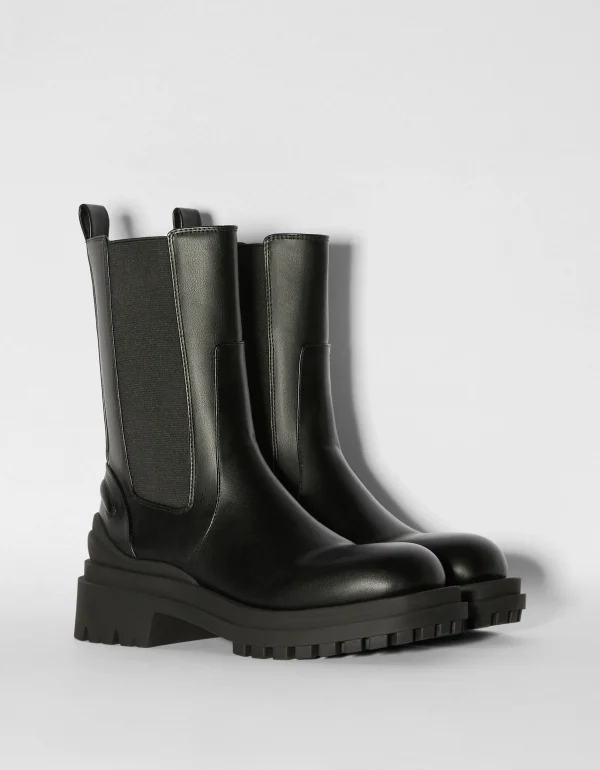 Botines planos con elásticos-BERSHKA Discount