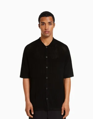 Camisa manga corta básica calados-BERSHKA Shop