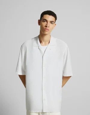 Camisa manga corta relaxed fit rústica-BERSHKA Best Sale