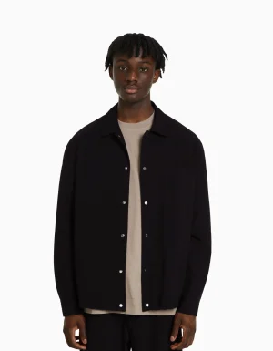 Camisa manga larga técnica parachute-BERSHKA Store