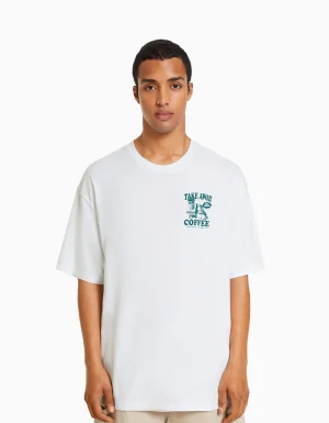 Camiseta manga corta boxy fit print-BERSHKA Online