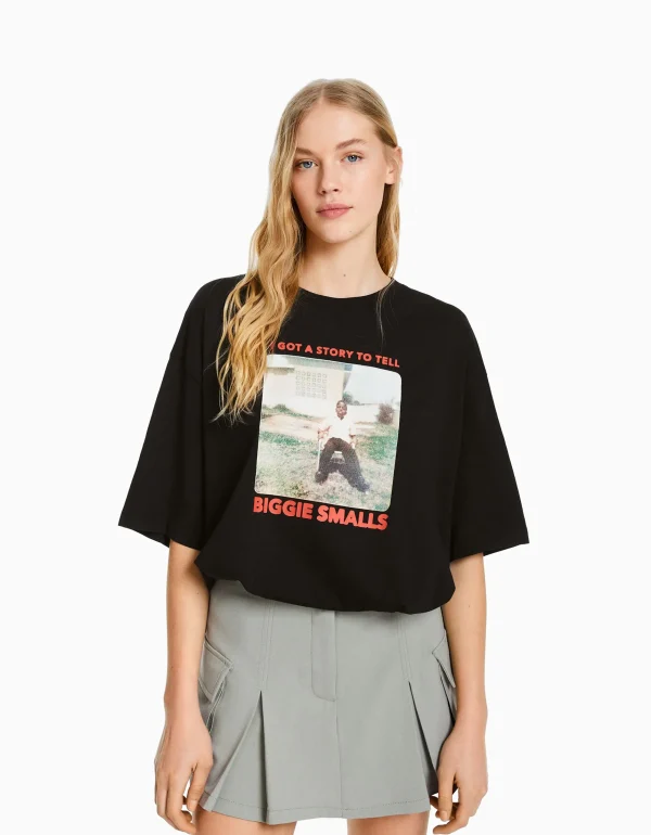 Camiseta manga corta boxy fit print The Notorious B.I.G.-BERSHKA Cheap