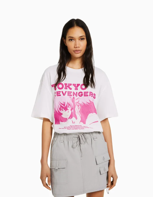 Camiseta manga corta boxy fit print TOKYO REVENGERS-BERSHKA Best