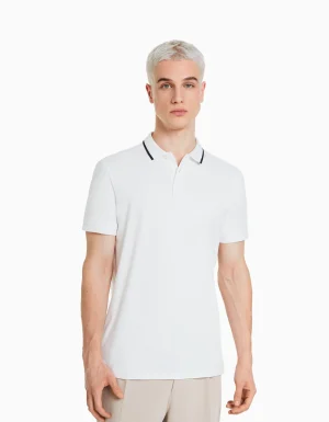 Camiseta manga corta cuello polo bandas-BERSHKA Best