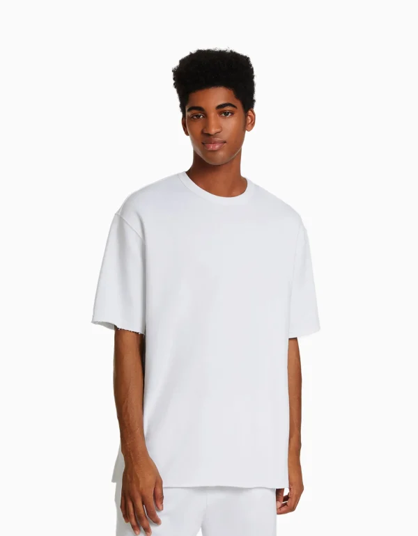 Camiseta manga corta efecto lavado-BERSHKA Best Sale