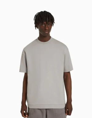 Camiseta manga corta interlock-BERSHKA Best Sale