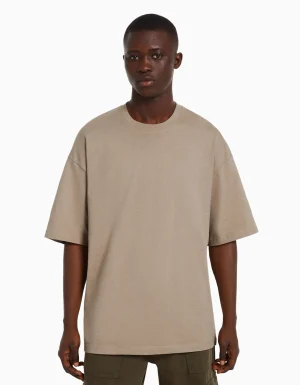 Camiseta manga corta oversize-BERSHKA Online