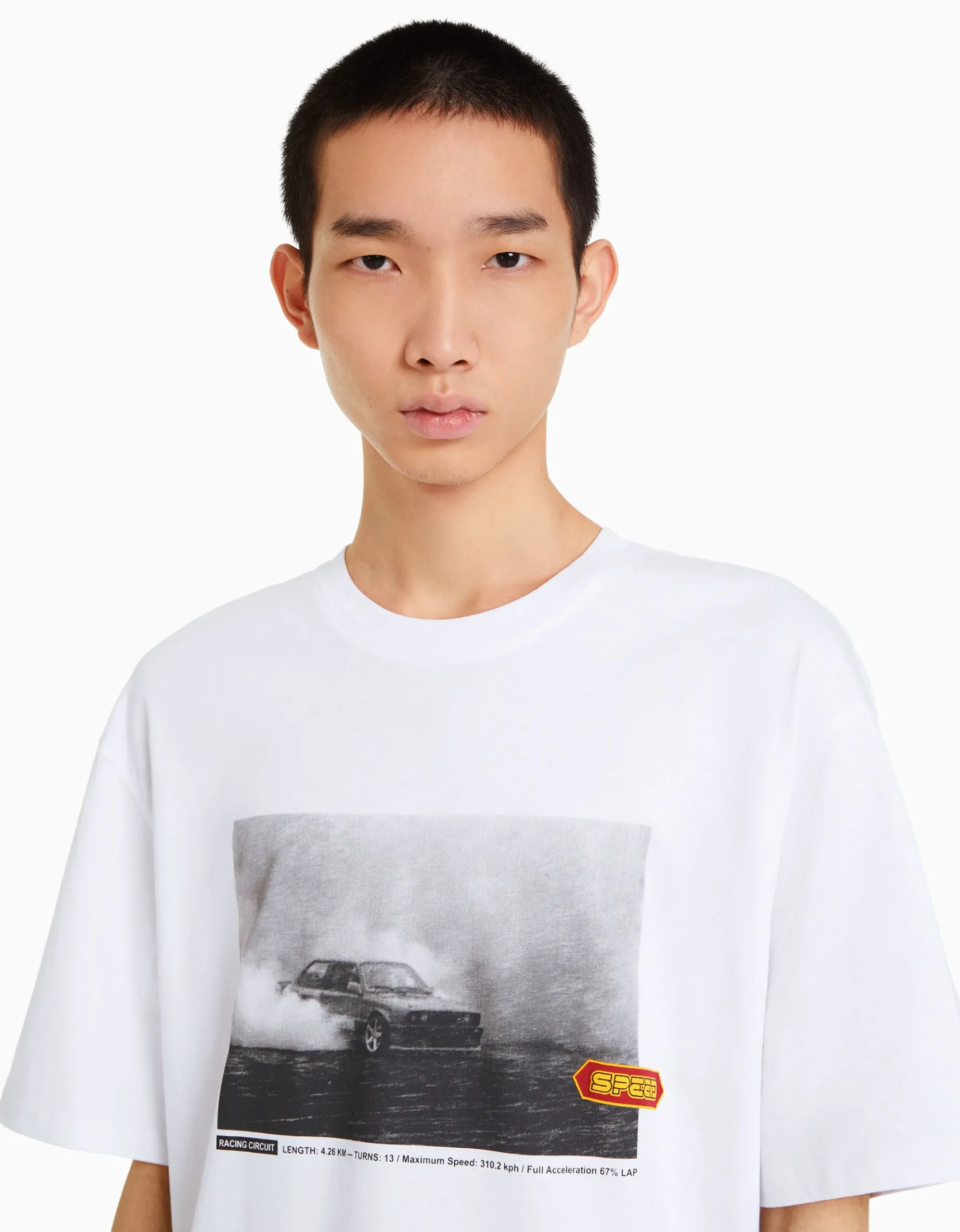 Camiseta manga corta oversize print racing-BERSHKA Flash Sale
