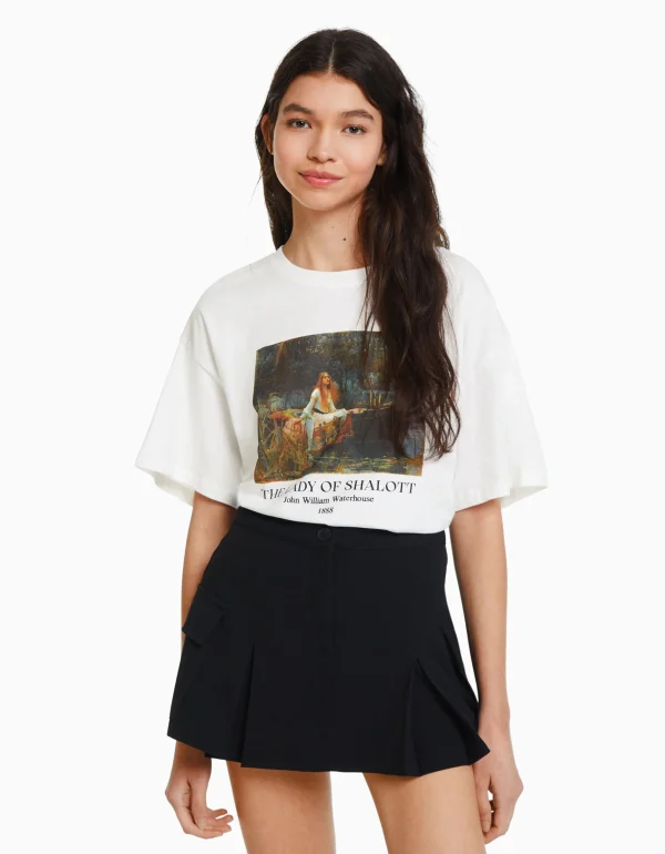 Camiseta manga corta print Art Series-BERSHKA Discount