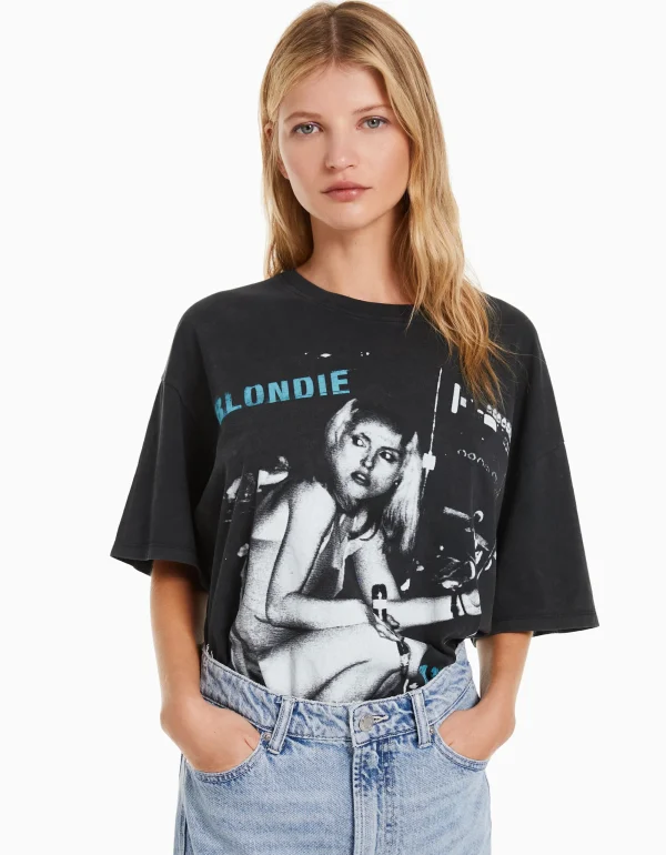 Camiseta manga corta print Blondie-BERSHKA Hot