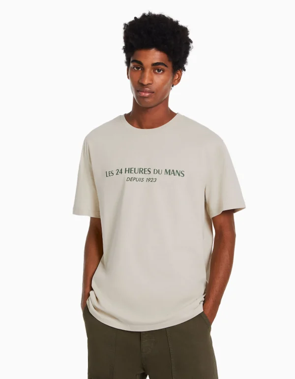 Camiseta manga corta regular fit 24h LE MANS-BERSHKA Online