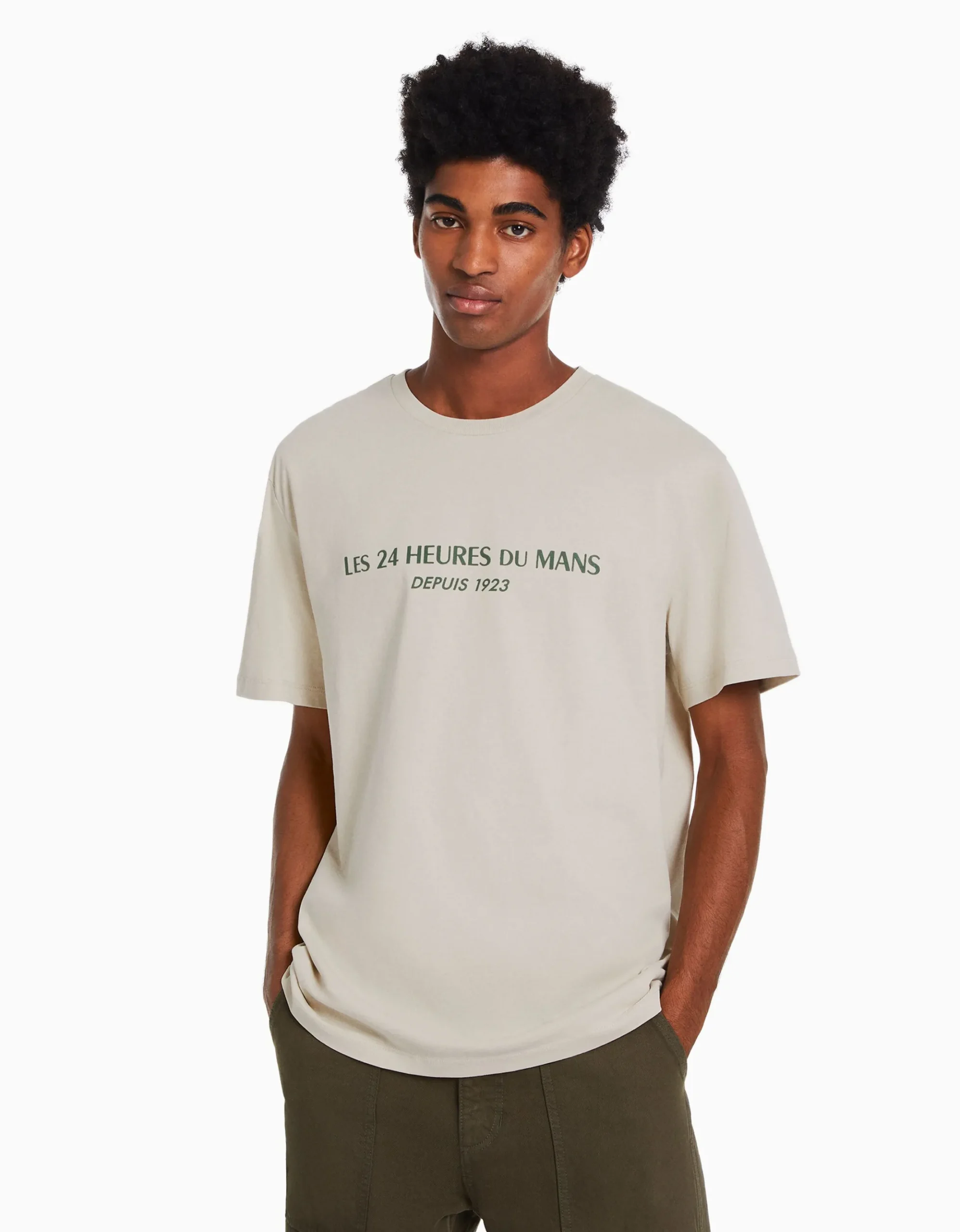 Camiseta manga corta regular fit 24h LE MANS-BERSHKA Online