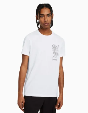 Camiseta manga corta regular fit print-BERSHKA Flash Sale