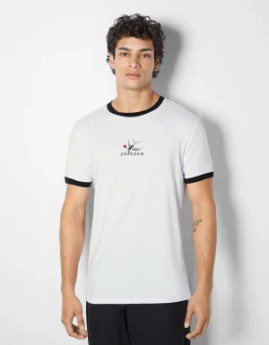 Camiseta manga corta regular fit print-BERSHKA Fashion