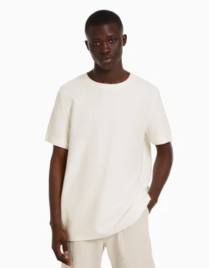 Camiseta manga corta textura-BERSHKA Cheap