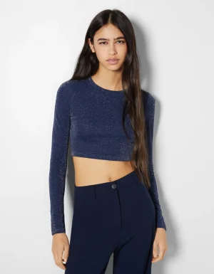 Camiseta manga larga ajustada-BERSHKA Sale