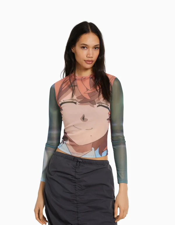 Camiseta manga larga print TOKYO REVENGERS-BERSHKA Fashion