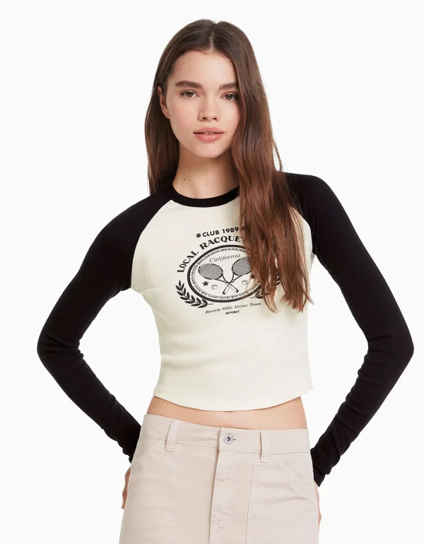 Camiseta manga larga ranglan-BERSHKA Best