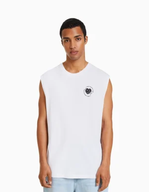 Camiseta sin mangas worker fit-BERSHKA Outlet