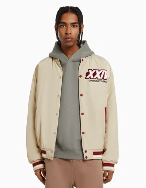 Cazadora bomber acolchada print-BERSHKA Discount