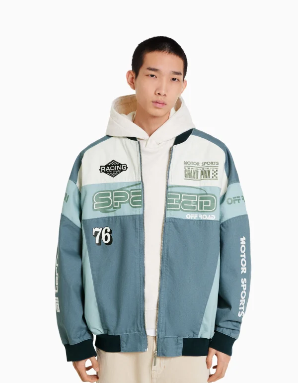 Cazadora denim racing-BERSHKA Discount