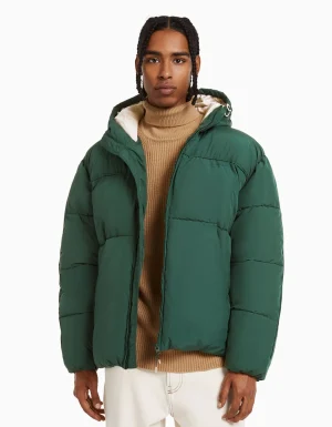 Cazadora puffy capucha-BERSHKA New