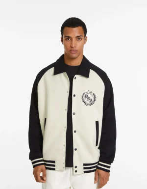 Cazadora tejido contraste-BERSHKA Flash Sale