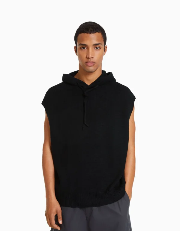 Chaleco capucha punto-BERSHKA Best Sale