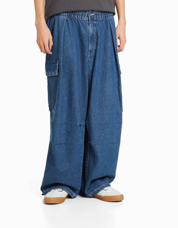 Jeans cargo volumen-BERSHKA Outlet