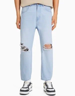 Jeans loose rotos-BERSHKA Discount