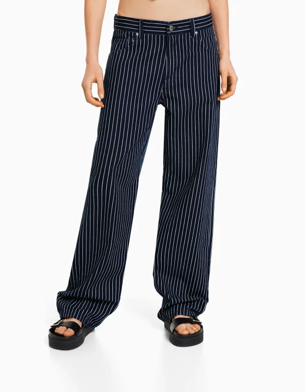 Jeans loose straight raya diplomática-BERSHKA Shop