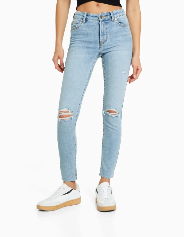 Jeans skinny vintage tiro bajo-BERSHKA Cheap