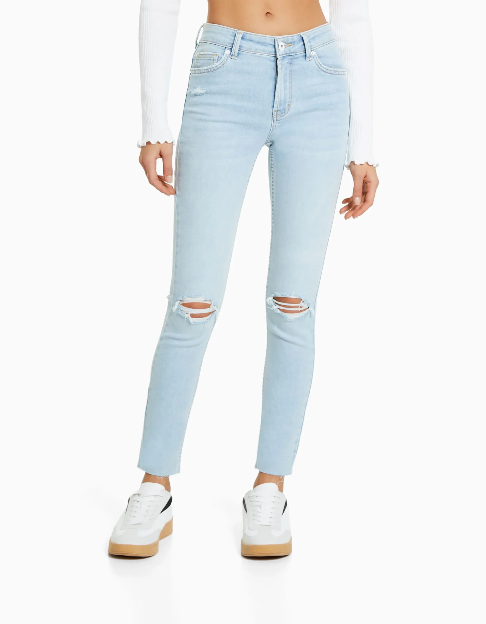 Jeans skinny vintage tiro bajo-BERSHKA New