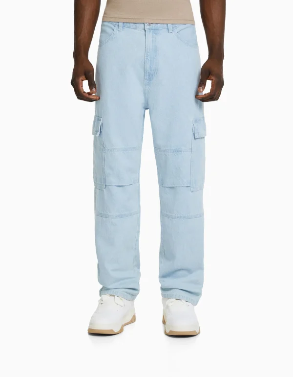 Jeans wide cargo-BERSHKA Best Sale