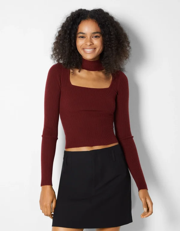 Jersey cuello choker-BERSHKA Best