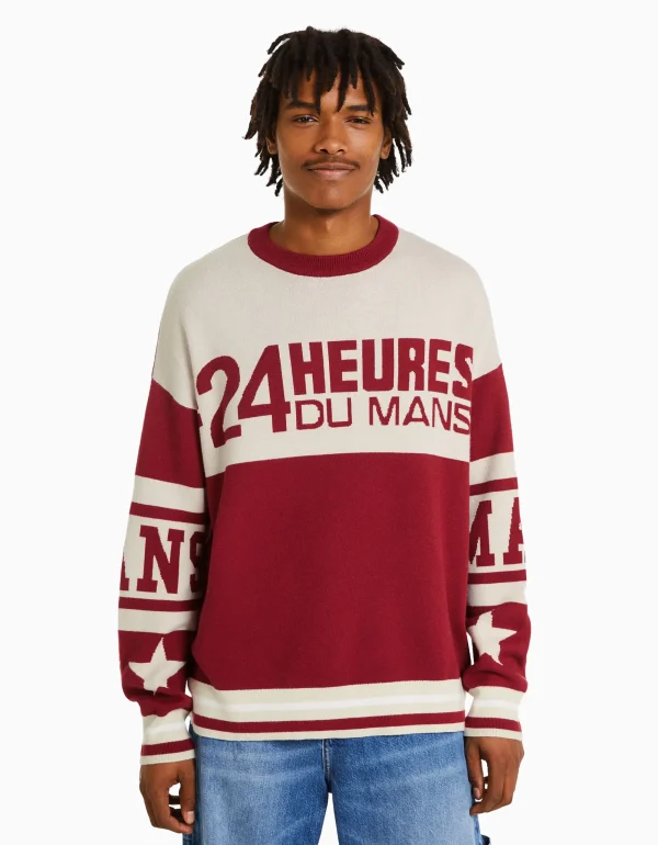 Jersey jacquard 24h LE MANS-BERSHKA Cheap