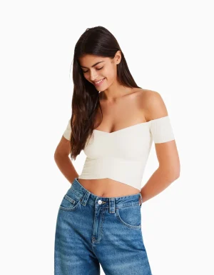 Jersey manga corta cruce-BERSHKA Discount
