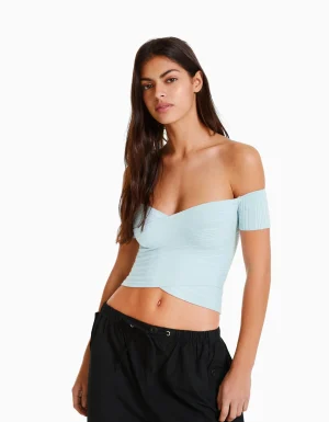 Jersey manga corta cruce-BERSHKA Cheap