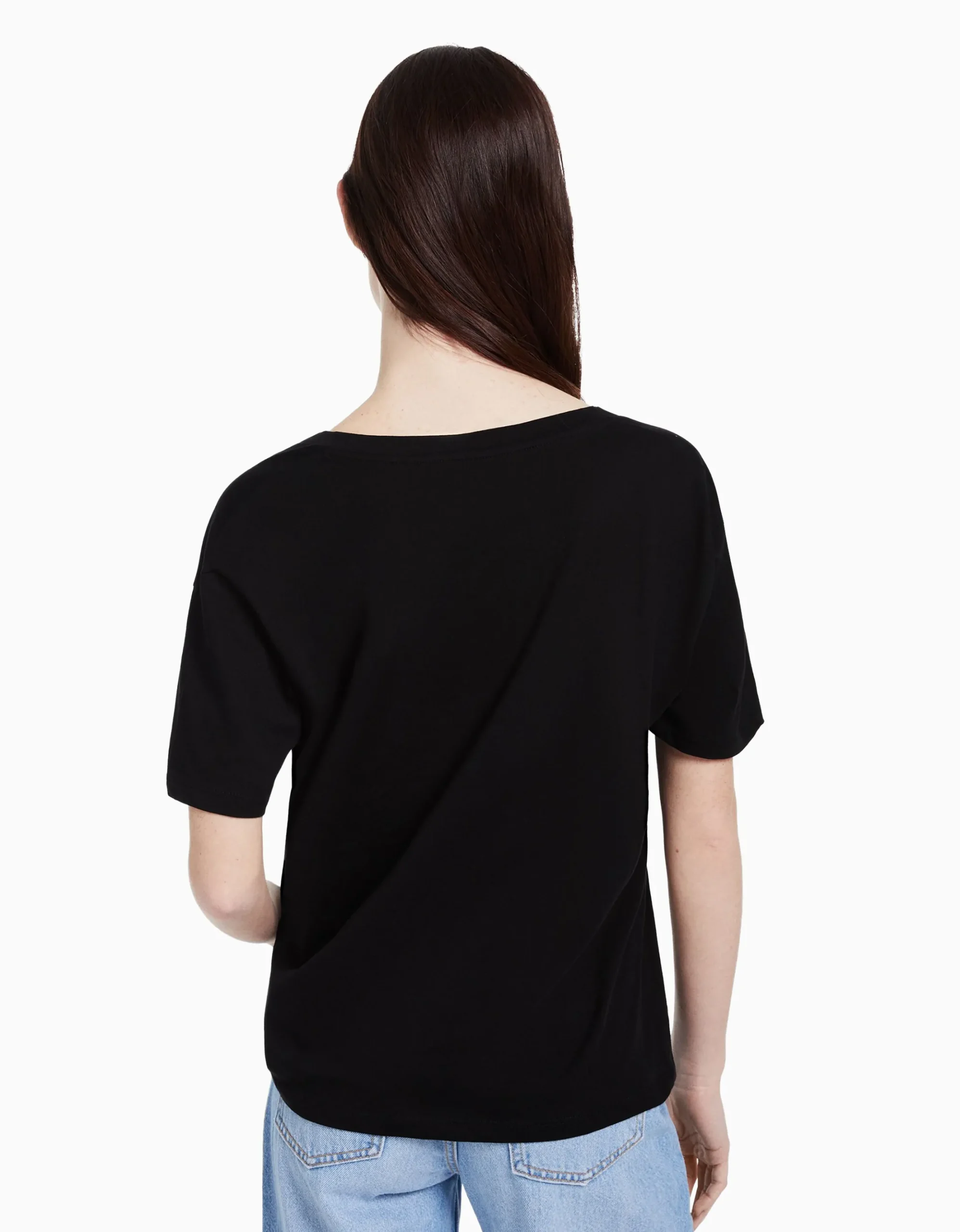 Pack 2 camisetas manga corta cuello pico regular fit-BERSHKA Clearance