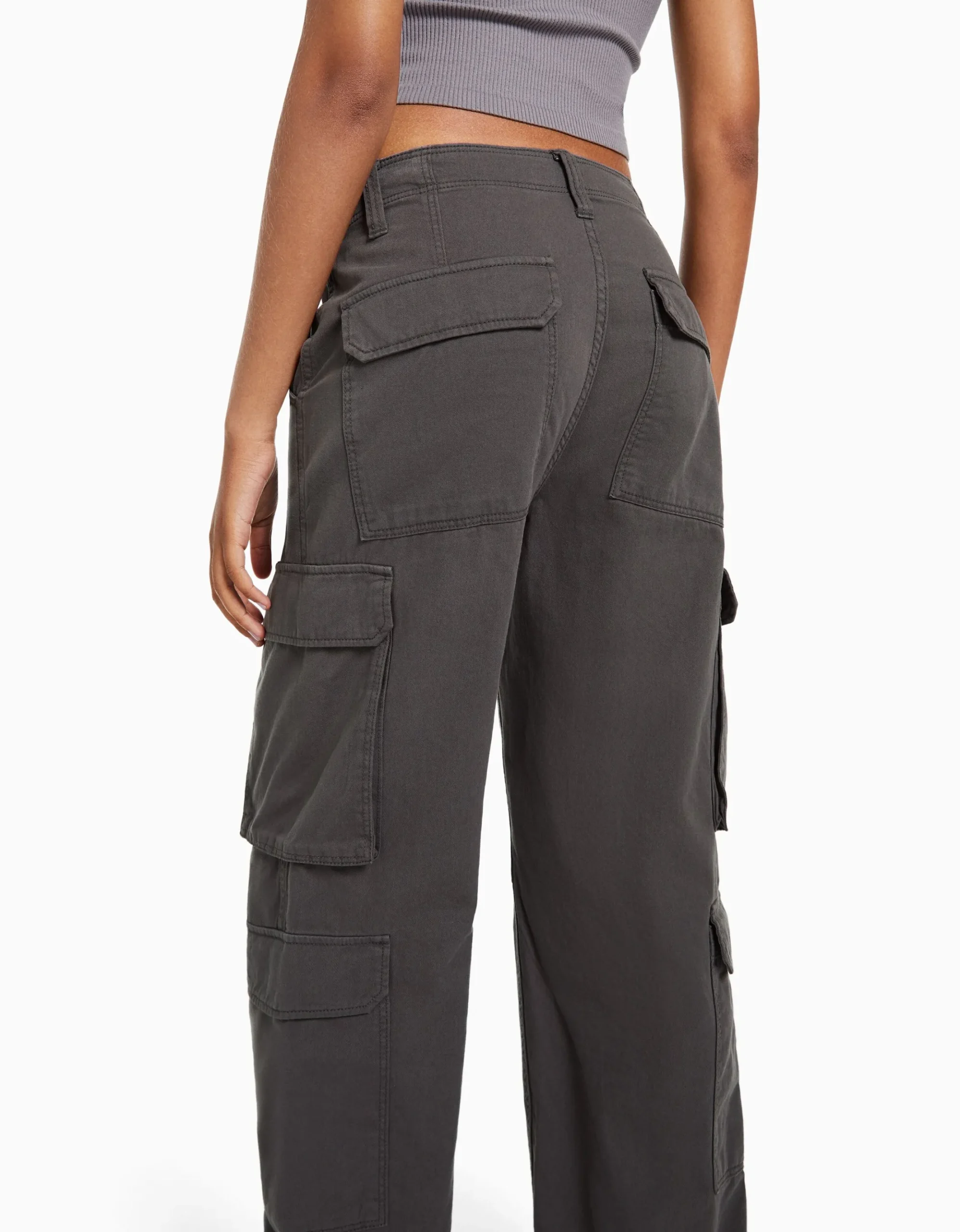 Pantalón cargo sarga multipocket ajustable-BERSHKA Best