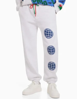 Pantalón felpa print-BERSHKA Sale