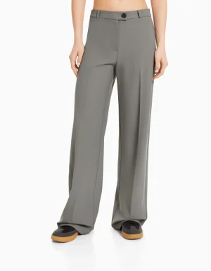 Pantalón wide leg tailoring trabillas-BERSHKA Fashion